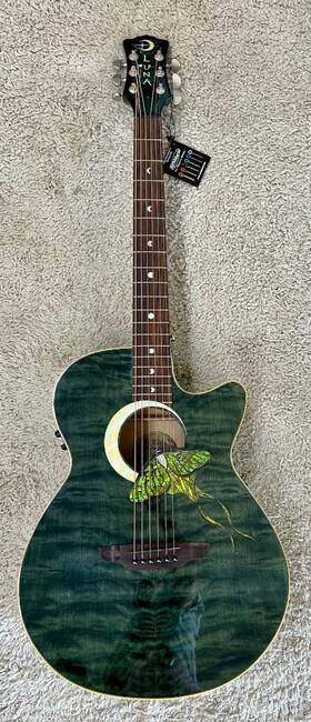 Luna 819998167622 Fauna Series Moth Folk Size Acoustic-electric Guitar - B Stock