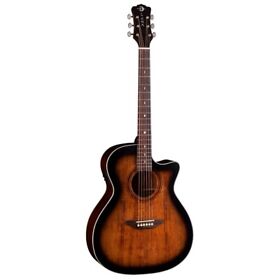 Luna Art Vintage Grand Auditorium Cutaway Solid Top Acoustic Electric Guitar