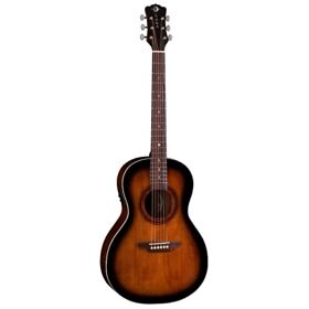Luna Art Vintage Parlor Size Solid Top Acoustic Electric Guitar Model V Pe