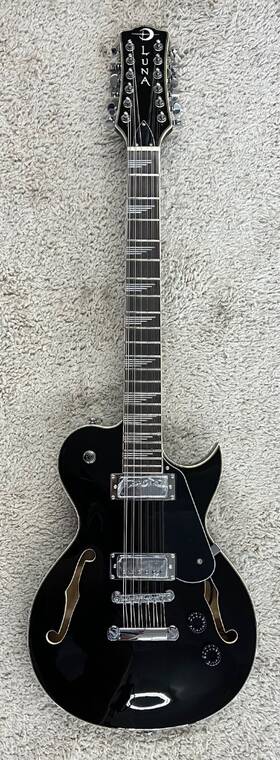 Athhbg12blk Luna Athhbgi2blk Athena Semi-hollow-body 12 String Electric Guitar Black