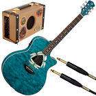 Luna-fau-df-qm-1 Luna Fauna Dragonfly Quilted Maple Trans Teal Guitar Bundle