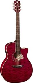 Luna Flo Lot Qm Flora Lotus Quilt Maple Acoustic Electric Guitar Trans Shiraz