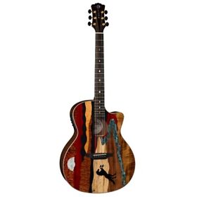 Luna Guitars Vista Stallion Koa Body Acoustic Electric Guitar With Hs Case New
