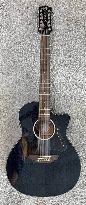 Moon12egac Luna Moon 12 E Gac Acoustic/electric Guitar Black Sparkle - Prototype