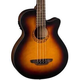 Luna-lab-34-tribal-tsb-nm Luna Tribal 34inch Scale Acoustic-electric Bass Guitar Tobacco Sunburst