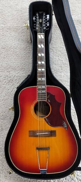 W-470-12 Lyle 70s W-470 12-string Hummingbird Dreadnought Acoustic Guitar With Case - Mij