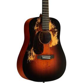 11y25djrestreetlegendburstl Martin Djre Junior Street Legend Left-handed Dreadnought A/e Guitar Burst