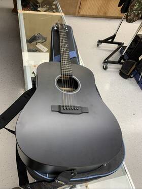 215123 Martin X Series Acoustic Electric Guitar Dx1 Black With Gig Bag