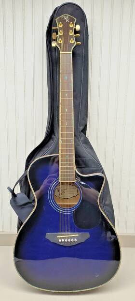 Mka15cetbl Michael Kelly Acoustic Electric Guitar Blue With Carrying Case