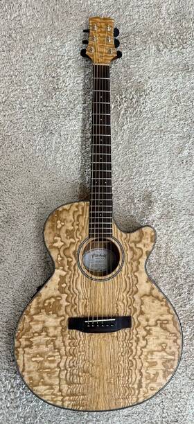 Mx400-qab-nat Mitchell Mx400 Exotic Wood Acoustic-electric Guitar Quilted Ash Burl - Used Ni