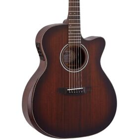 T433ce-bst Mitchell Terra Auditorium Solid Mahogany Top Cutaway Guitar Edge Burst