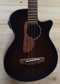 Aegb24emhs New Ibanez Acoustic Electric Bass Guitar Mahogany Sunburst High Gloss