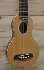 Ro10sk New Washburn Rover Travel Acoustic Guitar Natural With Gig Bag
