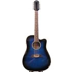 Od312cetbl Oscar Schmidt Transparent Blue Acoustic Electric Guitar 801128023717