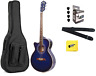 Og10ceftbllh-a Oscar Schmidt Blue Lefty Acoustic Electric Guitar With 709081376270