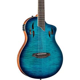 Ortega 842960184945 Tourplayer Thinline Acoustic-electric Classical Guitar Flamed Maple Blue