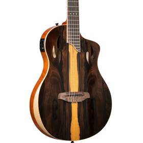Ortega 842960187410 Tourplayer Thinline Acoustic-electric Classical Guitar Ziricote Top