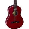 R121wr Ortega Family Series Classical Guitar Transparent Wine Red