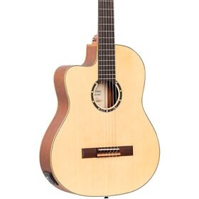 Rce125sn-l Ortega Family Series Thinline A E Classical Guitar Natural Matte