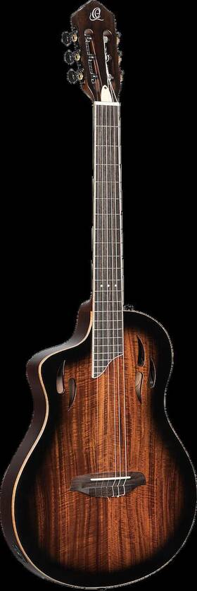 Ortega Guitars 842960186123 Tourplayer Series Left-handed Thinline Crossover Electric Nylo