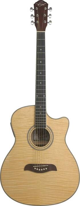 Oscar Schmidt 801128952659 Oacefn-a Auditorium Cutaway Acoustic Electric Guitar. Flame Maple