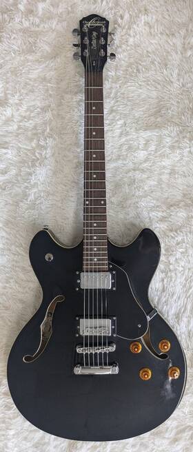 Es-335 Oscar Schmidt Oe30cs Model Oe-30/bk Delta King Style Electric Guitar With Gigbag