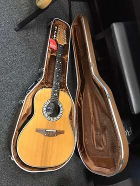 1655-4 Ovation 12-string Acoustic-electric Guitar Natural Made In Usa 1985 /case