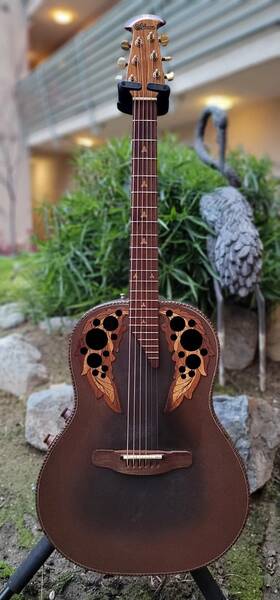1681-9 Ovation Adamas Ii Brown Acoustic Electric Guitar 1981 With Original Case