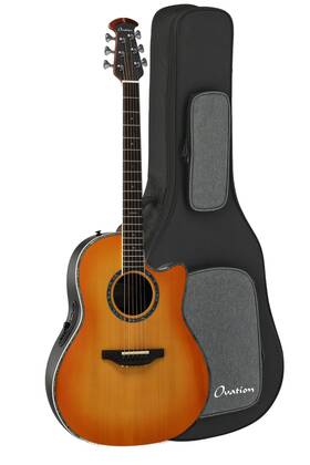 2762bl-vb-g Ovation Custom Balladeer Acoustic Electric Guitar - Vintage Burst With Gig Bag