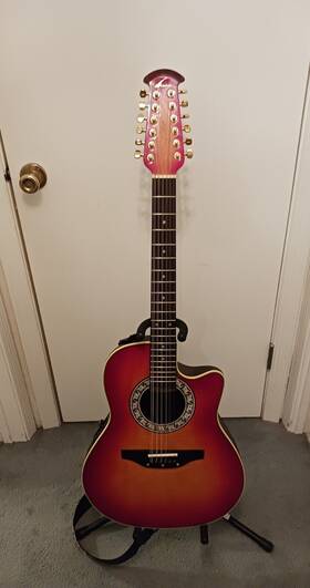 385t Ovation Pinnacle Series 12 Strings Electric Acoustic Guitar Made In Japan