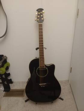 Ovation 736021824959 Celebrity Cc24 Mid-depth Acoustic/electric Guitar Black
