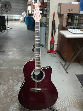 Ap521.102 Ovation Applause Standard Mid Depth Acoustic-electric Guitar Ruby Red