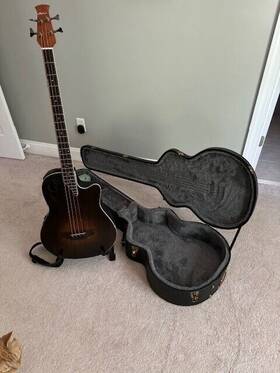 Ap521.296 Ovation .ap521.296 Applause Aeb4-7s A/e Bass - Honeyburst Satin With Case And Stand