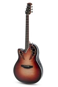 Ce44lx-1r-g Ovation Celebrity Elite Plus Left-handed Acoustic Electric Guitar Ruby Burst