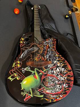 Dja34-by Ovation Demented Collection Dja34 Bone Yard By Dj Ashba Acoustic Electric Guitar