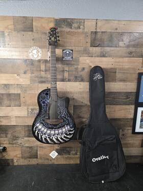 Dja34-chb Ovation Dj Ashba Demented Series Acoustic Electric Guitar Chrome Bone