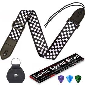 Qivorimith Guitars-leather-021433 Guitar Strap Acoustic Electric With Leather Pick Box And 3 Pcs Picks G
