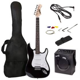Rockjam B091678ls2 Electric Guitar Kit 10-watt Amp Gig Bag Picks Spare Strings Lessons