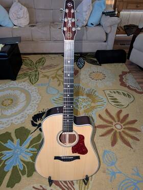 051953 Seagull Maritime Sws Cw Gt Qit Dreadnought Acoustic-electric Guitar