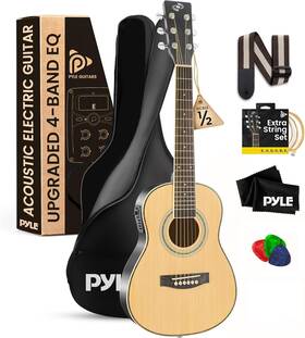 Peag92 Serenelife Pyle Acoustic Electric Guitar Scale 34 Inch Steel String Spruce Wood