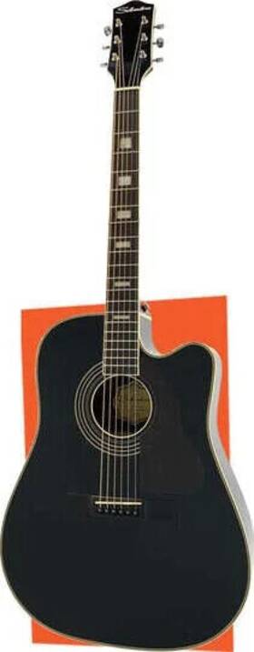 955cebk Silvertone 955ce Dreadnought Electric Acoustic Guitar Gloss Black Finish