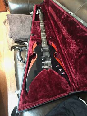 Ps-ap1 Silvertone Paul Stanley Signature Black And Red Electric Guitar With Hard Case