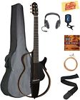 Slg200s Slg200stbl-combo-dlx Yamaha Steel String Silent Guitar Trans Black Bundle 712392928373