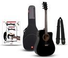 So-069-ra090d-cebk Kit Rogue Dreadnought Cutaway Guitar Bundle Black