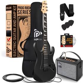 Pegkt781bk Sound Around Pyle Prog Rock Eg Series Electric Guitar With Amp Kit 39 Inch Full Size Black