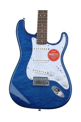 0378034527 Squier Affinity Series Stratocaster Qmt Electric Guitar - Sapphire Blue Trans