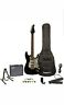 St-es-bkc-kit-3 Sawtooth Black Electric Guitar With Chrome Pickguard Includes 811501030881