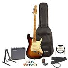 St-es-sbvc-kit-3 Sawtooth Sunburst Es Series Electric Guitar Vintage White Pickguard Include