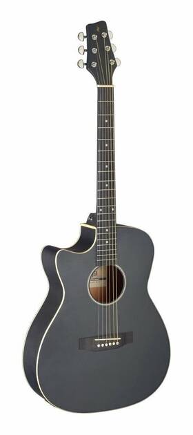 Sa35 Stagg 882030244322 Left-handed Acoustic Electric Cutaway Auditorium Guitar - Black