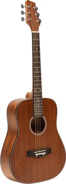 Sa25 Stagg 882030262005 Acoustic Dreadnought Travel Guitar Sapele Natural Finish